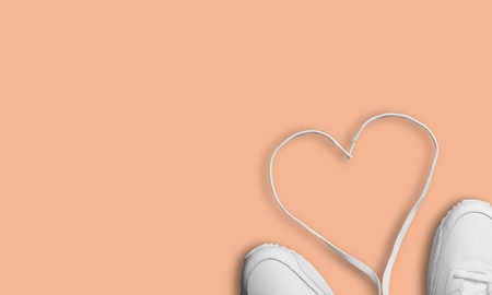 Fashion trendy trainers with heart.の写真素材