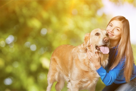 woman with dog