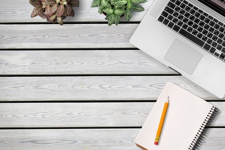 Trendy Office Desk with keyboard