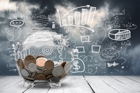 Piggy bank  on backgroundの写真素材