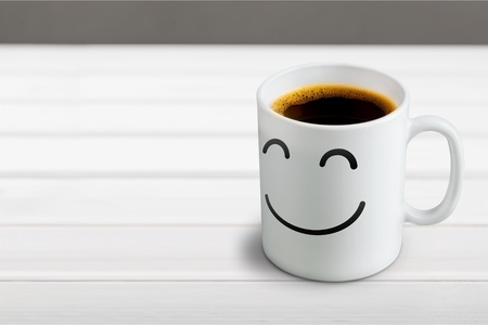White ceramic coffee mug. Isolated on a white.の写真素材