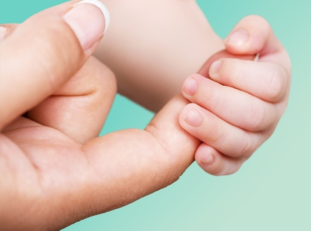 new born Babys handの写真素材