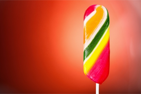 Colorful  lollipops isolated on white backgroundの写真素材