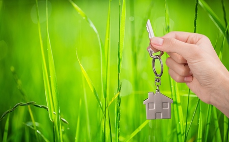 House keys and blue sky