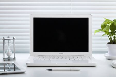 Laptop and tablet pc  isolated on backgroundのeditorial素材