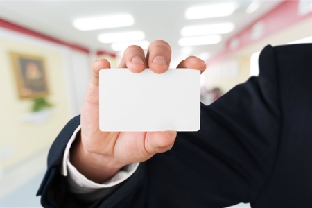 Blank business card in a handの写真素材