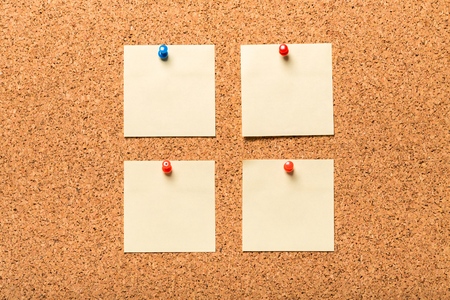 Notes on corkboard