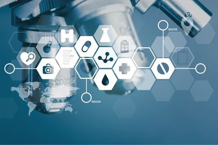 Medicine doctor working with modern computer as medical concept