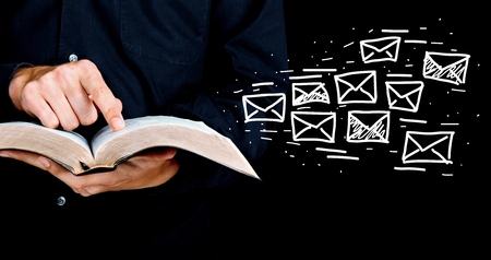 Studying the bibleの写真素材