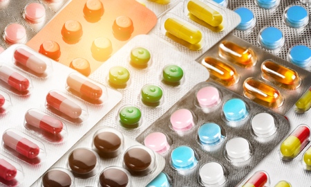 Colorful of tablets and capsules pill