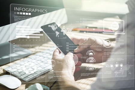 Business analytics and financial concept