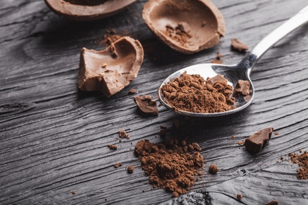 Chocolate / chocolate chunks / Chocolate bar pieces/ dark chocolate  backgroundの写真素材