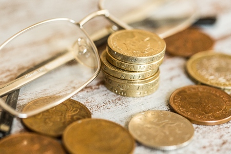 Keeping an eye on financeの写真素材