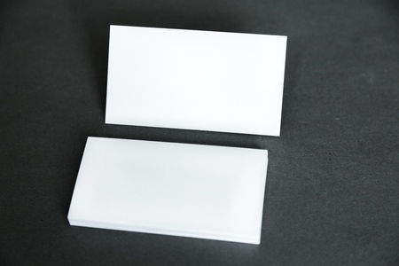 Blank corporate identity package business card with clear gray background