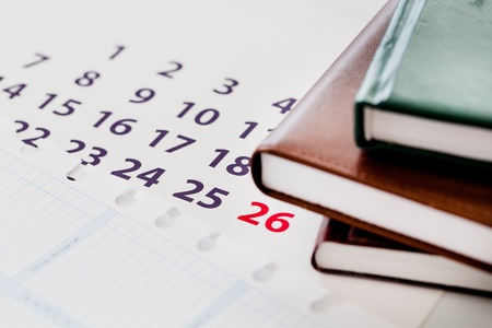 files and calendar.の写真素材
