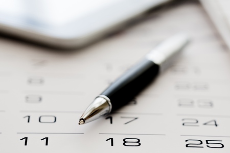 blank calendar for note, work management with timetableの写真素材