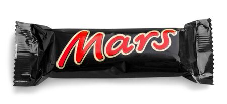 KHERSON, UKRAINE - NOVEMBER 05, 2014: Mars chocolate bar isolated on white backgroundのeditorial素材