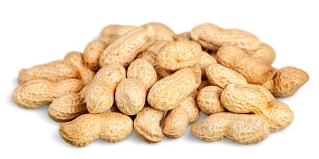Dried peanuts in closeupの写真素材