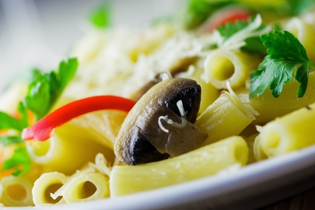 Pasta Stills: Tagliatelle with mushroomsの写真素材