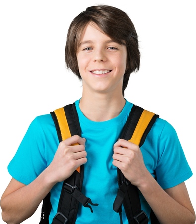 Smiling Kid with Backpackの写真素材