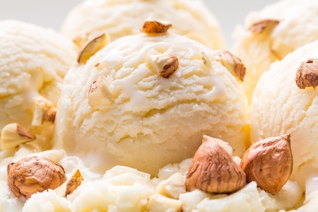 Vanilla Ice Cream Scoops with Toppings