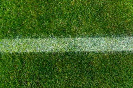 Closeup of a White Stripe on a Green Field