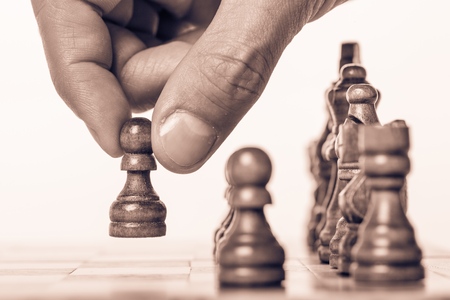 Playing chessの写真素材