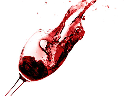 Glass Of Wine Falling Close-upの写真素材