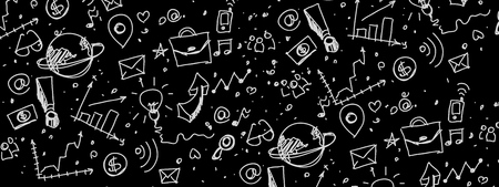 Blackboard inscribed with scientific formulasの写真素材