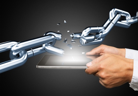 View of a Blockchain conceptの写真素材