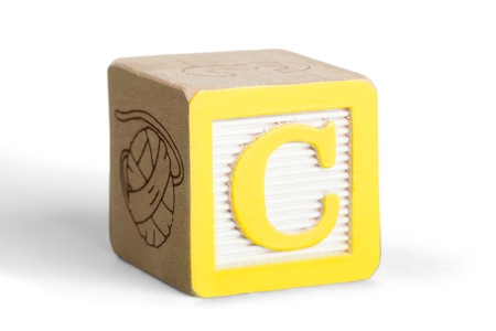 ABC Block with Letter C Isolated