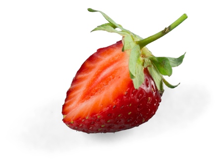 Red strawberry isolated on white backgroundの写真素材