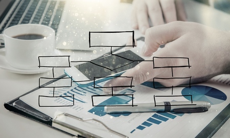 Businessman working with documentsの写真素材