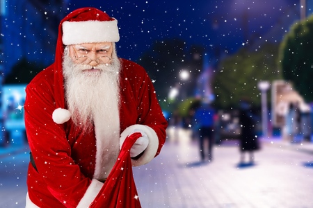 Santa Claus in cityの写真素材