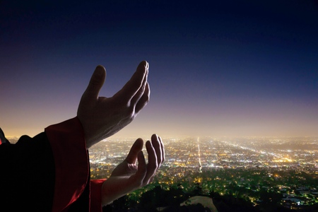 Muslim hands prayingの写真素材