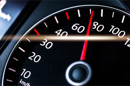 Modern car speedometer