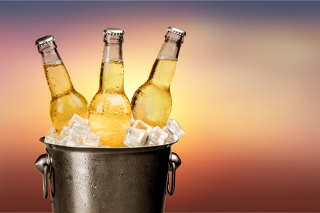 Bottles of cold and fresh beerの写真素材