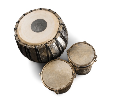 Water Drum with Two Djembe Bongo - Isolated
