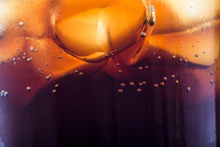 Cola With Ice Cubes In Glass Texture
