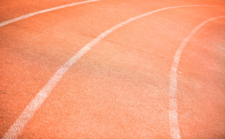Chalk Lines On Running Track Close-up