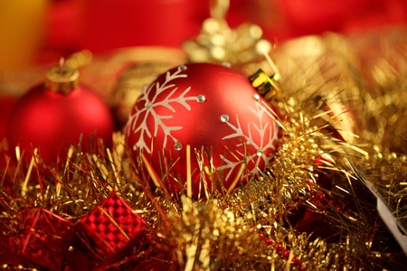 Spherical christmas ornamentsの写真素材