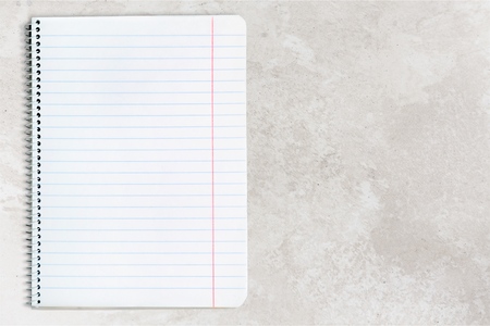 Open blank notebook on a white backgroundの写真素材