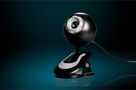 A black computer webcam