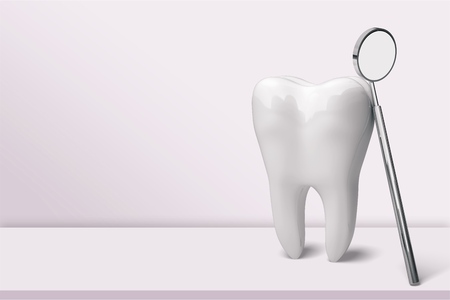 Big tooth and dentist mirrorの写真素材