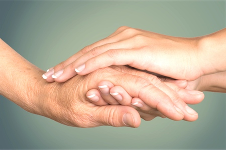 Hands of the old man