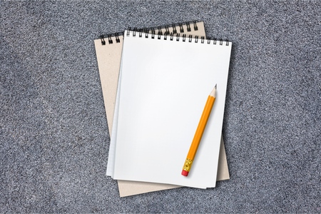 school notebook on a gray background