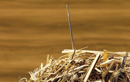 Closeup of Needle in haystack on backgroundの写真素材