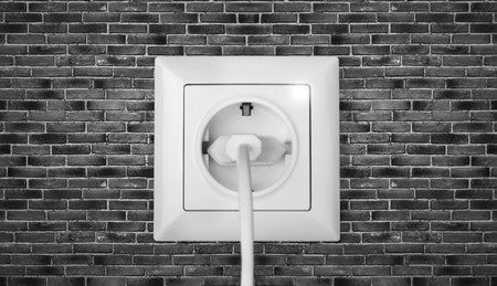 White Electricity power socket