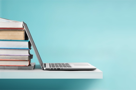 Books and laptopの写真素材