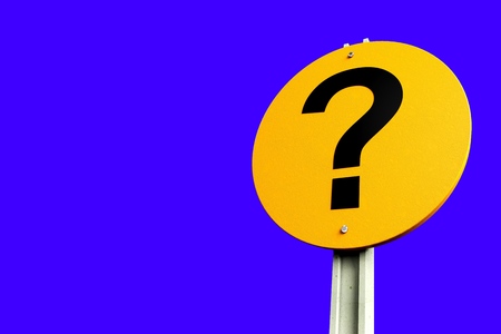 Yellow Sign with question markの写真素材